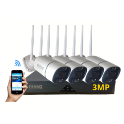 Meeg Kit Câmaras de Vigilância wifi 3MP Exterior - MGFK031B