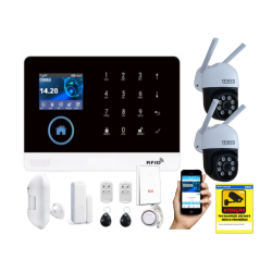 Meeg Pack económico 1 - Kit Sistema de Alarme sem fios(MG103) + 2 Câmeras Rotativas - MGAPK01