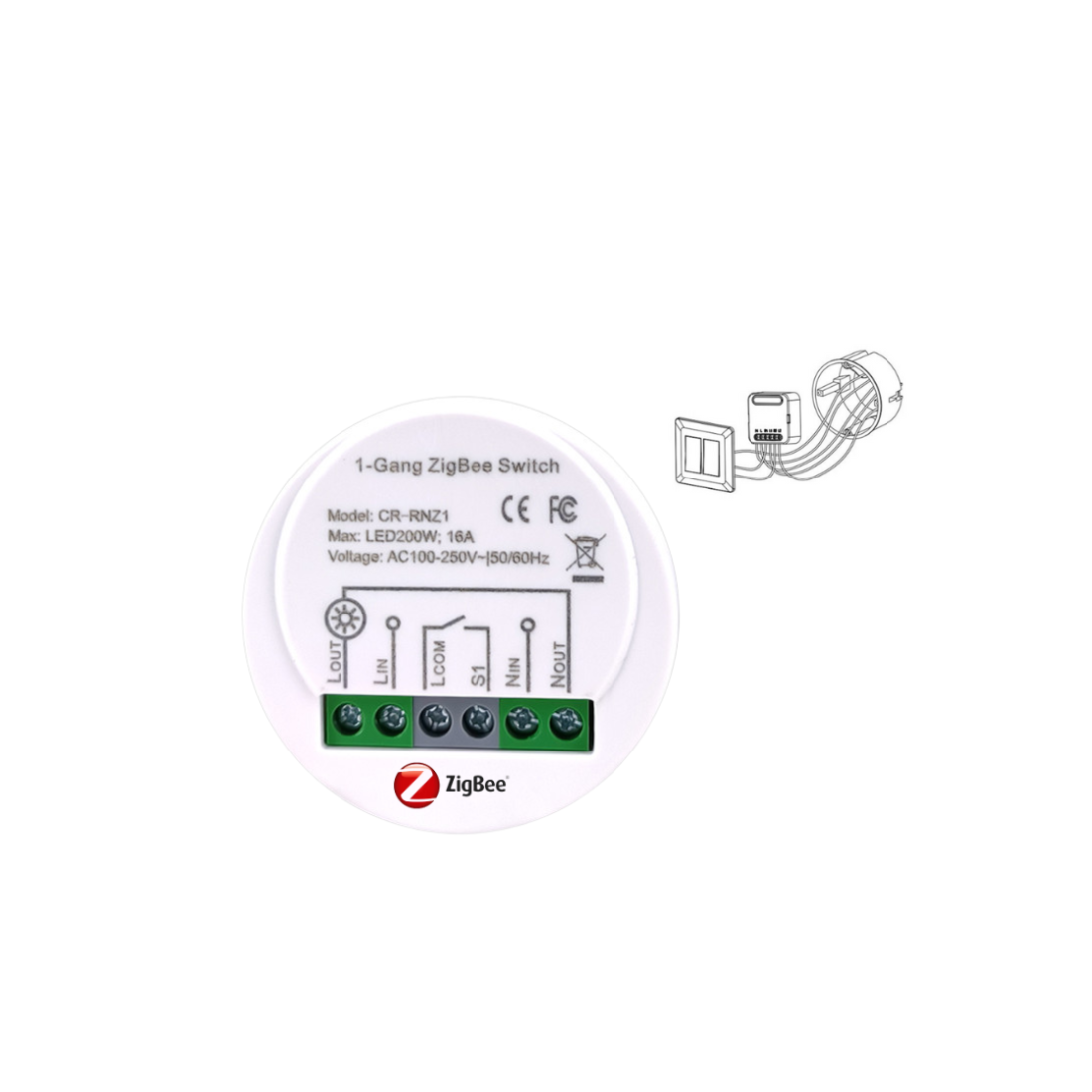 Módulo Wireless Inteligente Zigbee 1 canal  - MGZBE205
