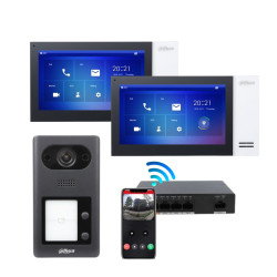 Dahua Kit Videoporteiro inteligente KIT Cabo POE - VTO3211D-P2-S2 VTH2421FW-P
