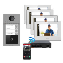 Hikvision Kit Videoporteiro inteligente Cabo POE KIT - DS-KV8413-WME1(B)