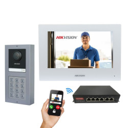 Hikvision Kit Videoporteiro inteligente Cabo POE - DS-KD8003-IME1/S