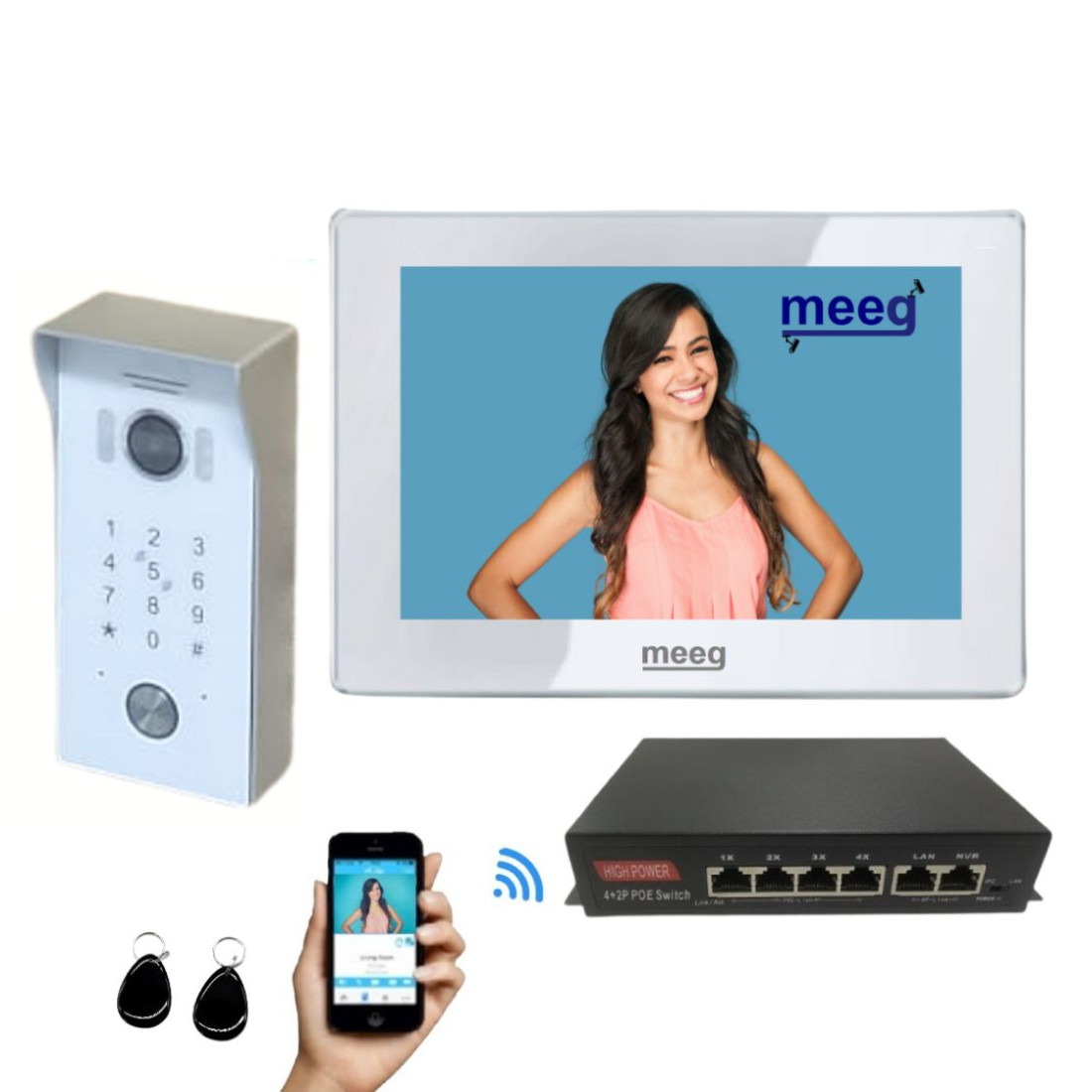 Kit Videoporteiro IP inteligente RJ45 POE/wifi - MGVP204B