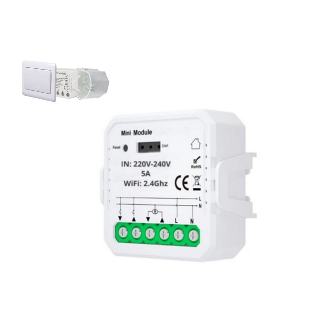 Meeg Mini Módulo Inteligente iluminação Dimável WiFi-Zigbee 1 canal - MGIWD01