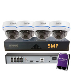 Kit Câmaras de Vigilância POE 5MP Interior/Exterior- MGKPTY04XB