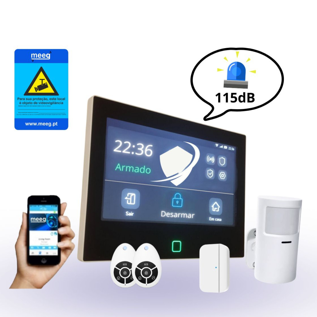 Meeg Kit Sistema de Alarme Híbrido Inteligente MG110