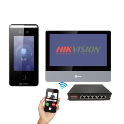 Hikvision Kit Videoporteiro inteligente Cabo POE - DS-KIS901-P