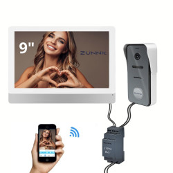 ZUNNK Kit Videoporteiro inteligente Cabo 2 fios - ZKVP01PW