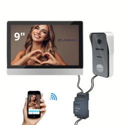 ZUNNK Kit Videoporteiro inteligente Cabo 2 fios - ZKVP01PB