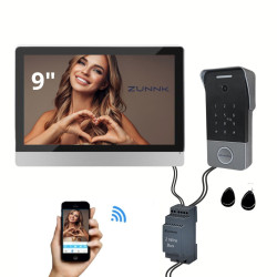 ZUNNK Kit Videoporteiro inteligente Cabo 2 fios - ZKVP02PB