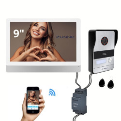 ZUNNK Kit Videoporteiro inteligente Cabo 2 fios - ZKVP03PW