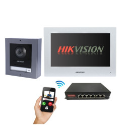 Hikvision Kit Videoporteiro inteligente Cabo POE - DS-KIS602W-E