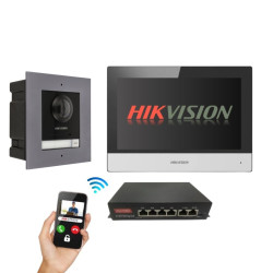 Hikvision Kit Videoporteiro inteligente Cabo POE - DS-KIS602-F