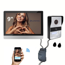ZUNNK Kit Videoporteiro inteligente Cabo 2 fios - ZKVP03PB