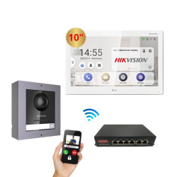 Hikvision kit videoporteiro inteligente POE 10"  - DS-KH9510-WTE1-KD8003