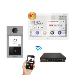 Hikvision kit videoporteiro inteligente POE  10" - DS-KH9510-KV8113-WME1