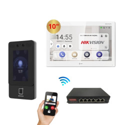 Hikvision kit videoporteiro inteligente e controlo de acessos POE 10" - DS-KH9510-K1T342EFWX-E1