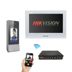 Hikvision kit videoporteiro inteligente e controlo facial POE - KH6320-KV9503-WBE1