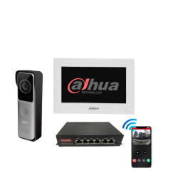 Dahua Kit Videoporteiro inteligente WiFi e POE - KTW02-W