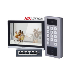 Hikvision Kit Videoporteiro e Controlo de Acessos - DS-K1T502DBWX-C+DS-KH6350