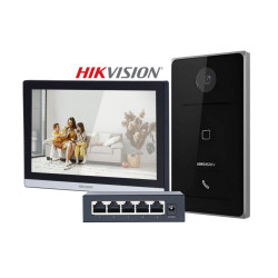 Hikvision Kit Videoporteiro inteligente Cabo POE - DS-KIS608-PB