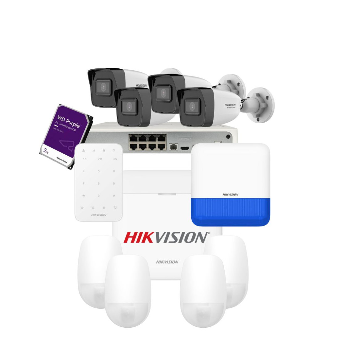 Hikvision Super KIT Alarme e Vigilância - HIK145T Hikvision Super KIT Alarme e Vigilância - HIK145T