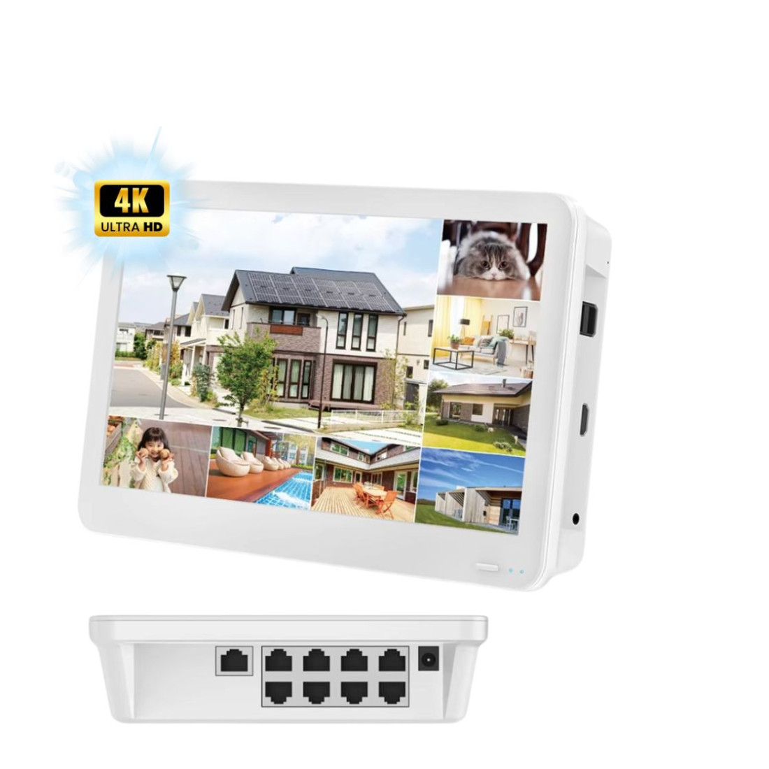 POE NVR 8 Portas 8MP 4K C/ ecrã 12 - MGNVRI08TE