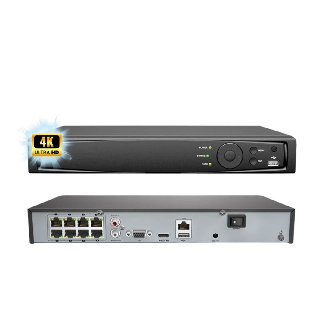 NVR 8 Portas POE 8MP 4K com Hik-Connect - MGNVRA8