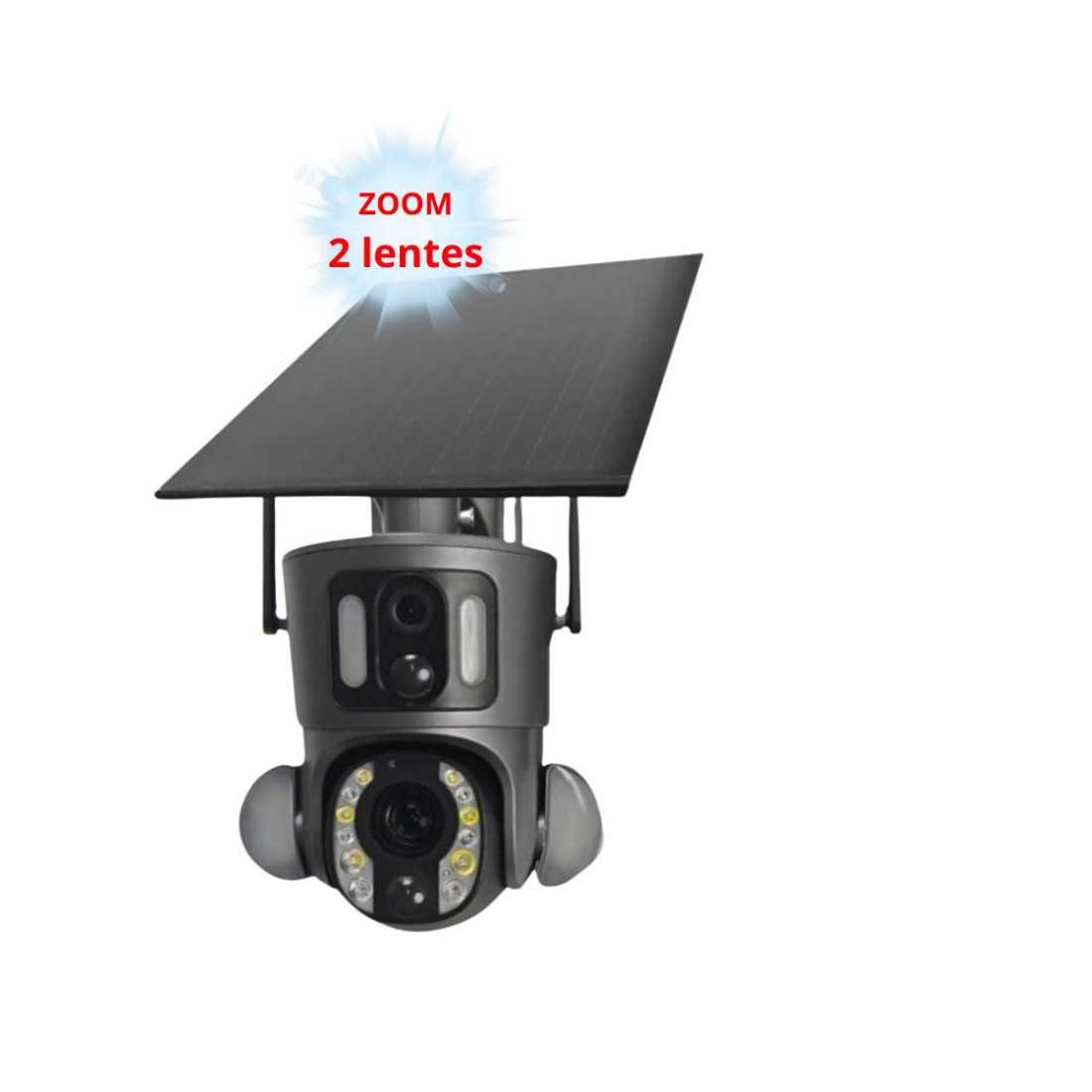 Meeg Câmara de Vigilância Rotativa Bateria/Solar 5mp Dual - MGSRTZ05