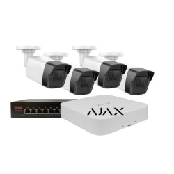 Kit Câmaras de Vigilância POE 5MP Bullet com NVR AJAX- KAJKB5