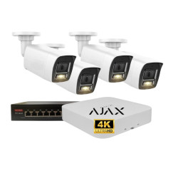 Kit Câmaras de Vigilância POE 8MP 4K Bullet com NVR AJAX- KAJKB8