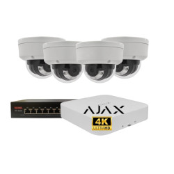 Kit Câmaras de Vigilância POE 8MP 4K Dome com NVR AJAX- KAJKD8
