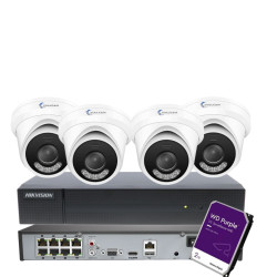 Vullcam e Hikvision Kit Câmaras de Vigilância POE Turret 6MP Zoom Ótico - Exterior - VLPK06Z1H