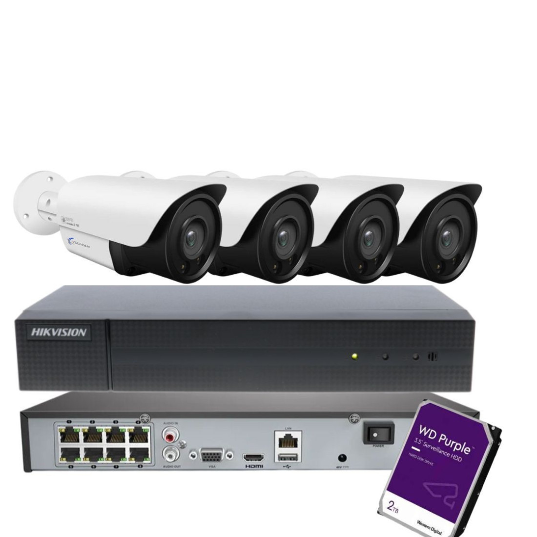 Vullcam e Hikvision Kit Câmaras de Vigilância POE Bullet 6MP Zoom Ótico - Exterior - VLPK06ZB1H Vullcam e Hikvision Kit Câmaras de Vigilância POE Bullet 6MP Zoom Ótico - Exterior - VLPK06ZB1H