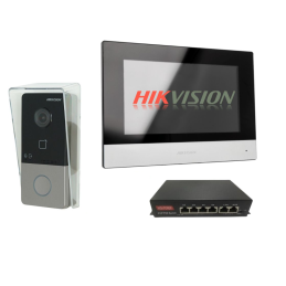 Hikvision Kit Videoporteiro inteligente Cabo POE - DS-KIS603-P(Plus)