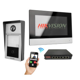 Hikvision Kit Videoporteiro inteligente Cabo POE KIT - KIT-DS-KV8113-WME1-B