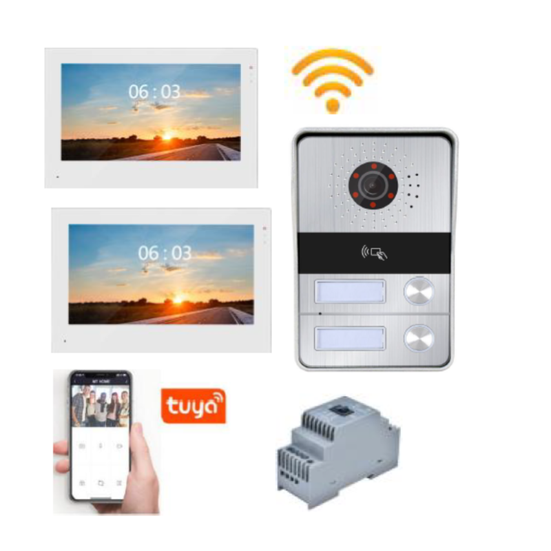 ZUNNK Videoporteiro 2 botões inteligente Cabo 2 fios - ZKVP03-2