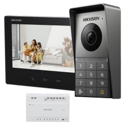 Hikvision kit de videoporteiro com dois relés tecnologia 2 Fios HD com WiFi - DS-KIS706EY-B