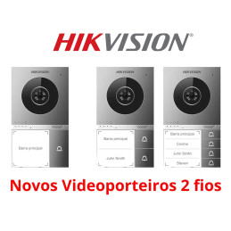 Hikvision kit de videoporteiro com dois relés Tecnologia 2 Fios HD com WiFi - DS-KIS705EY-B