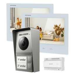 Hikvision kit de videoporteiro com duas habitações tecnologia 2 Fios HD com WiFi - DS-KIS705EY-2