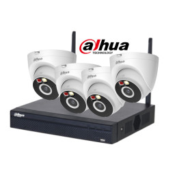 Dahua Kit Câmaras WiFi de Vigilância Fixas Interior Exterior 5MP 2K - NVR-DH-IPC-HDW1539DAP-SAW-IL