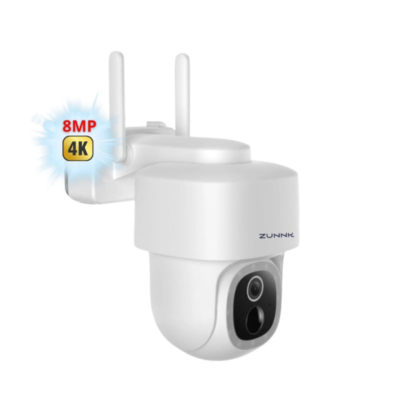 ZUNNK Câmara de Vigilância Rotativa 8MP - MGTY8EPTZ