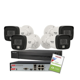 Hikvision Kit Câmaras de Vigilância Bullet POE 4MP - HIKFHAT