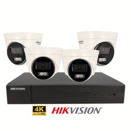 Hikvision Kit Câmaras de Vigilância Turret POE 8MP 4K - HIKK8D1H