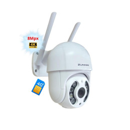 Meeg Câmara 4G LTE/WIFI 8MP 4K de Vigilância Exterior Rotativa - MGA08B4G