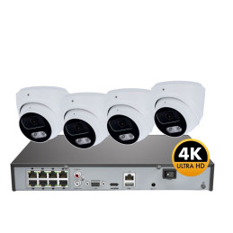 Kit Câmaras de Vigilância POE Turret 8MP 4K Exterior- EA8KD