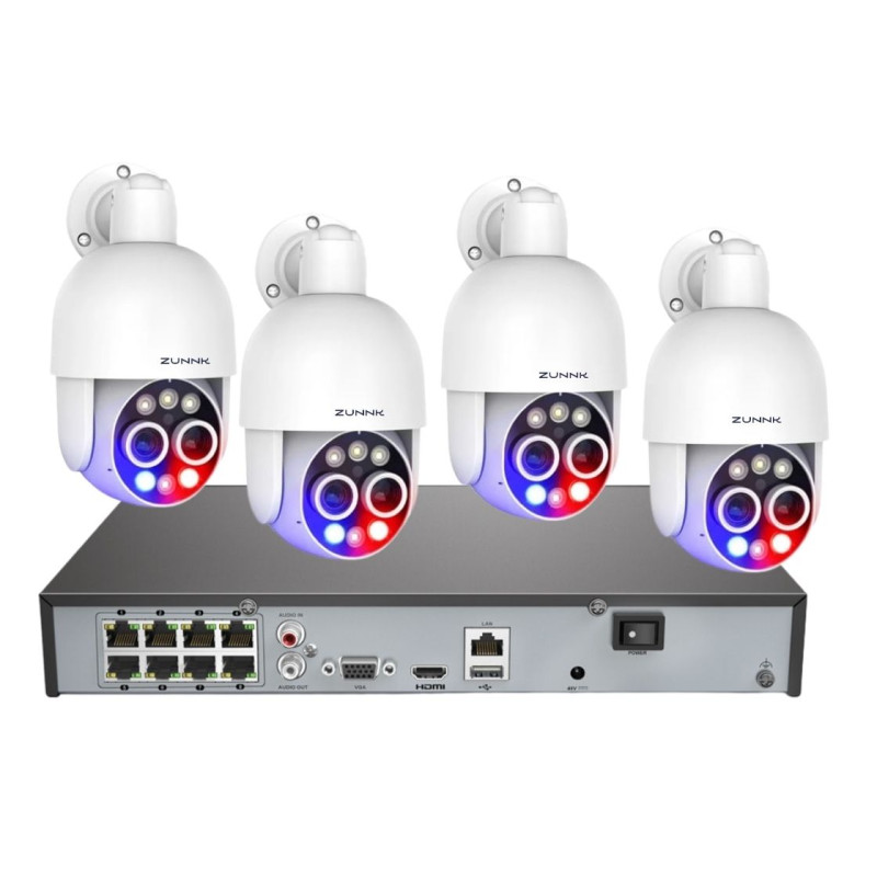 Kit Câmaras Dome Rotativas de Vigilância POE 8MP - ATYT8R