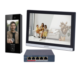 Hikvision Kit Videoporteiro inteligente Cabo POE - DS-K1T344KIT