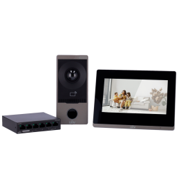 Kit Videoporteiro IP + WiFi Uniview 7” TFT MF PoE IP65 IK08