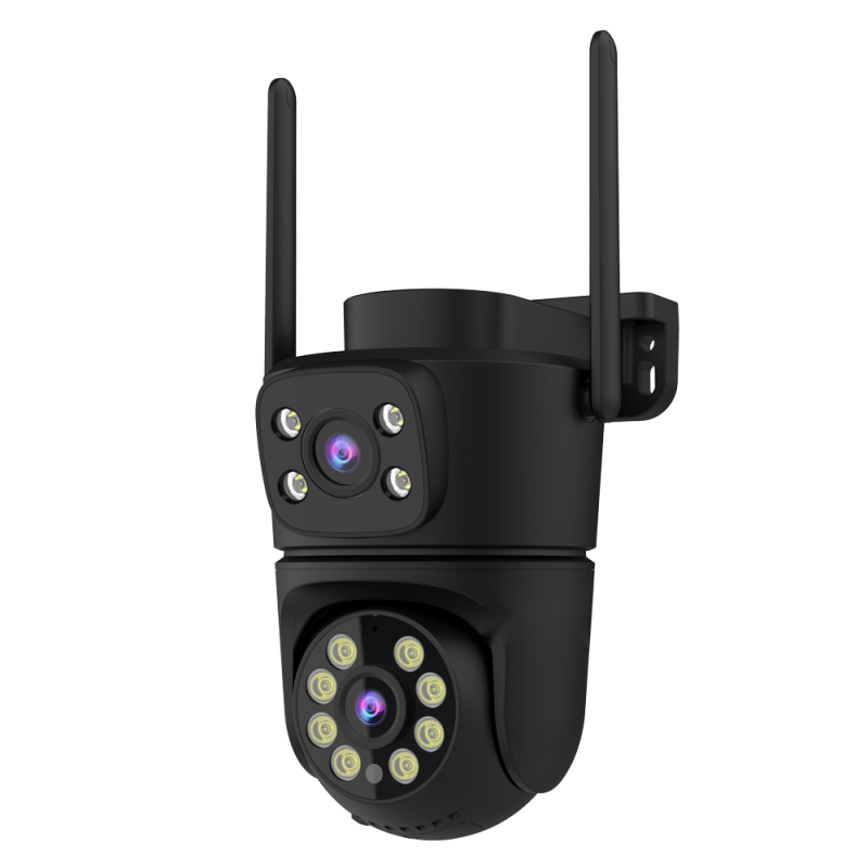 Câmara IP WiFi Dual 2K 3MP com Dupla Lente, PTZ e Auto-Tracking